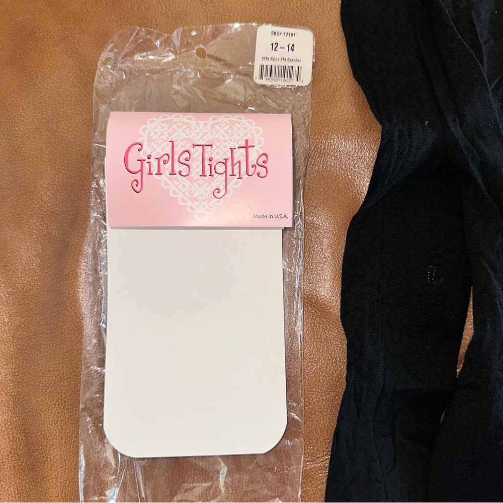 New in the package black tights. It says 12-14 (inseam 17”) - Picture 4 of 5
